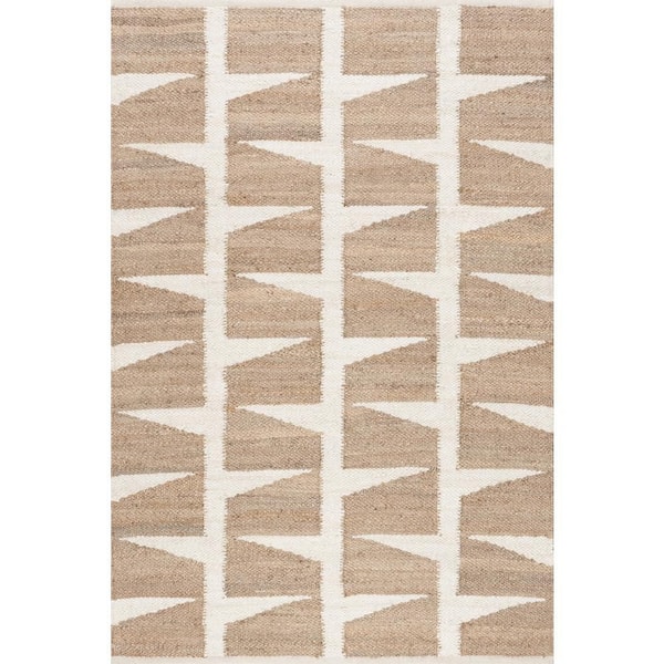 Manon Geometric Natural 5 ft. x 8 ft. Indoor Area Rug