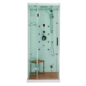 Jupiter 35 in. x 35 in. x 86 in. Steam Shower Enclosure Kit in White with Right Hand Side Unit