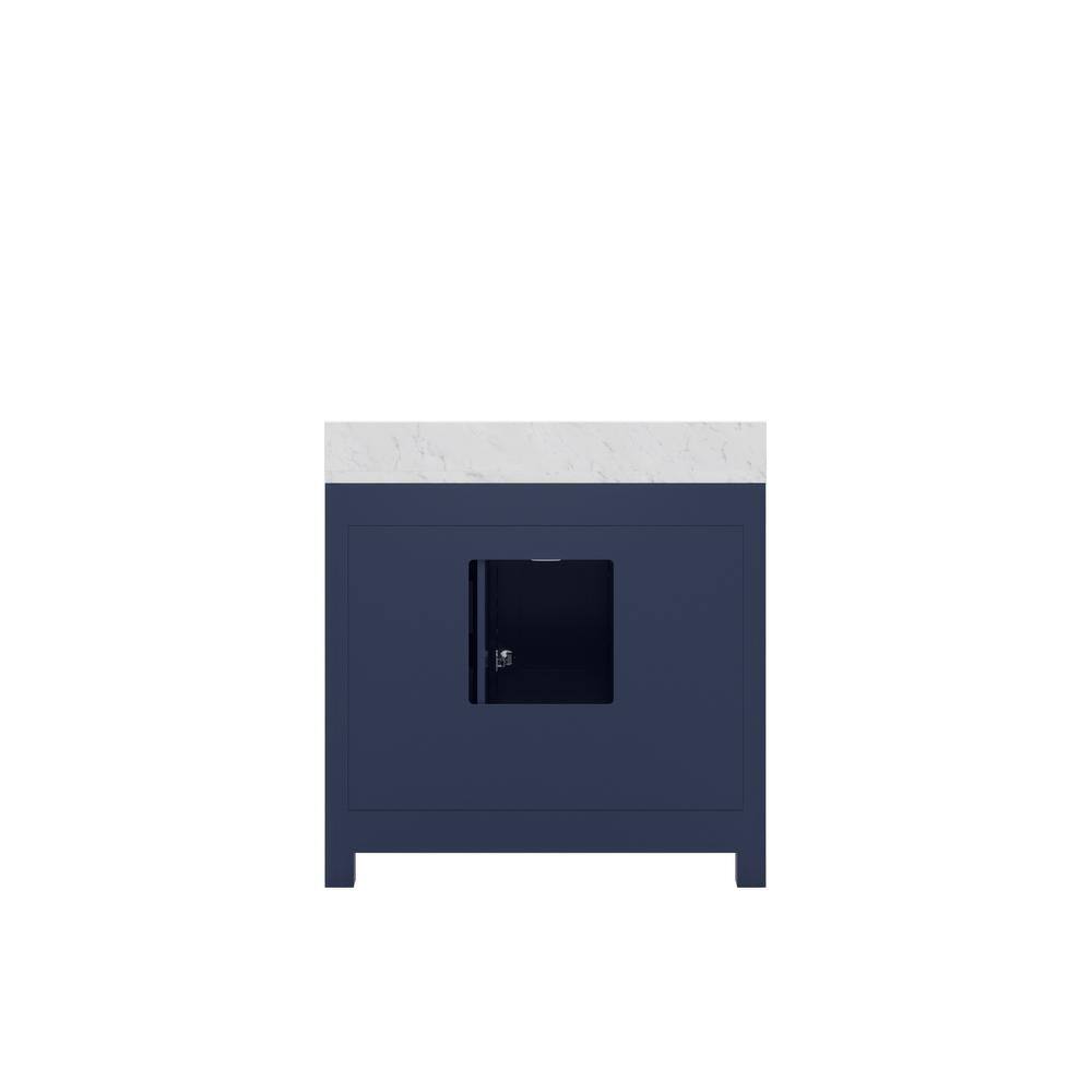 Madison Monarch Blue Single Bathroom Vanity with Marble Top
