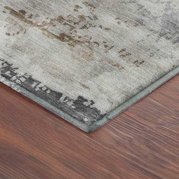 Mayfield Premium Machine Washable Abstract AMF2372 Charcoal 2 ft. x 3 ft. Accent Rug