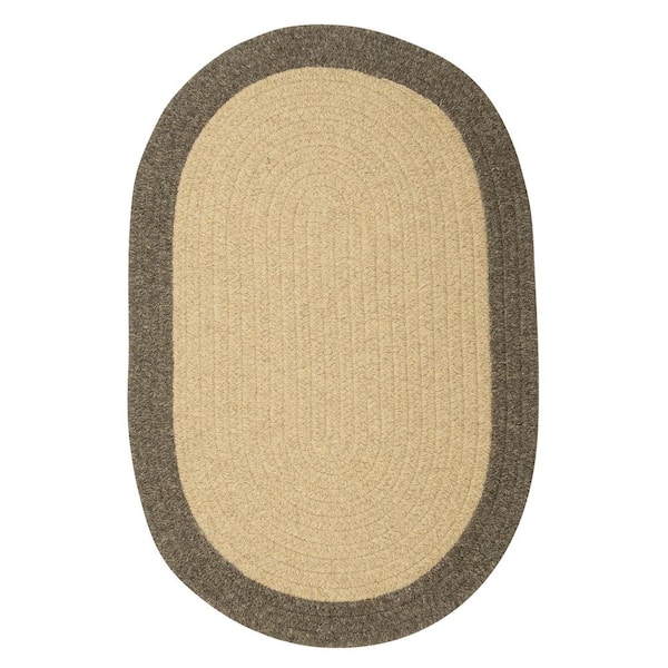 Home Decorators Collection North Beige 3 ft. x 5 ft. Oval Braided Area Rug