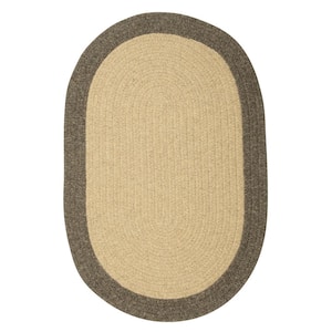 North Beige 4 ft. x 6 ft. Oval Braided Area Rug