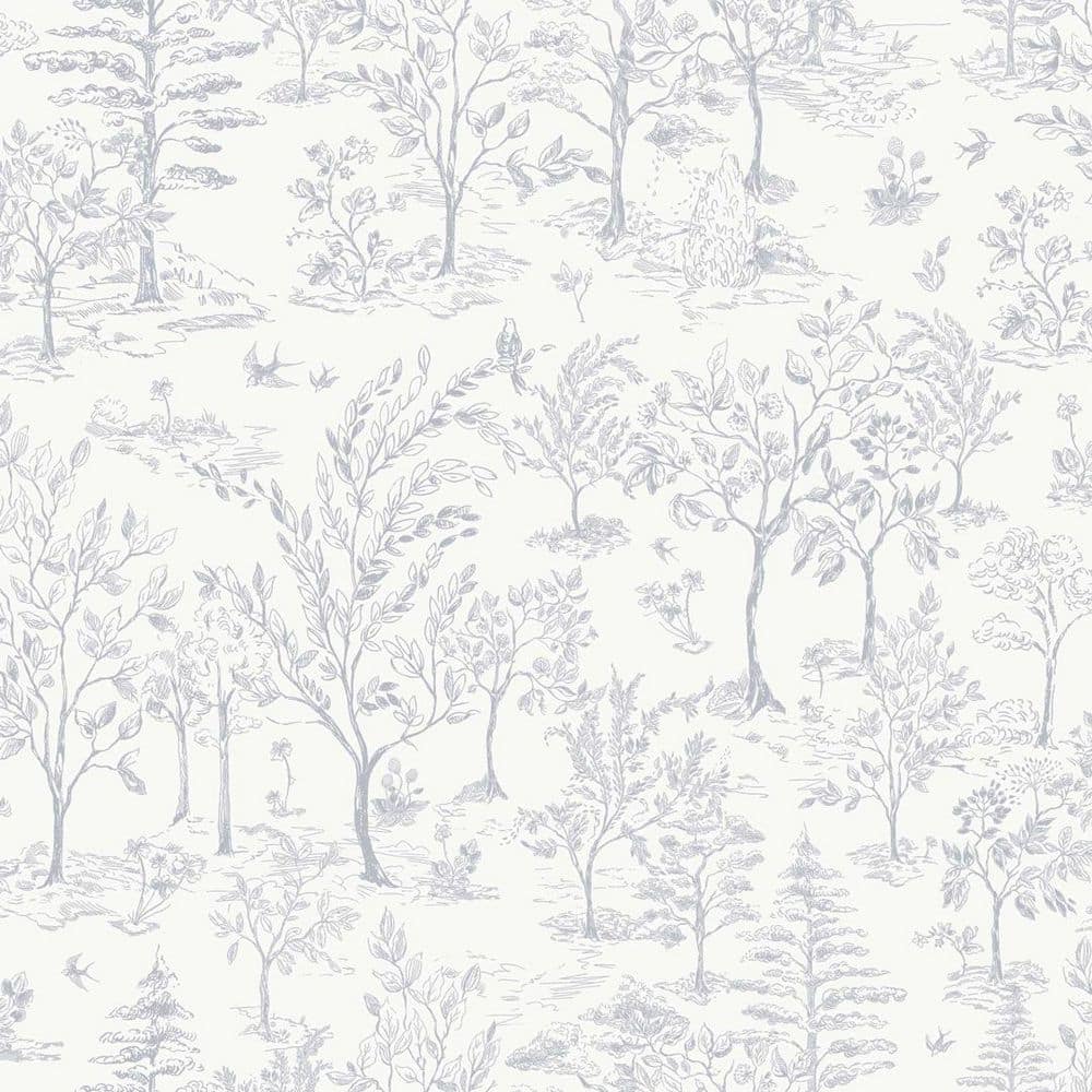 White and Blue Arbor Toile Vinyl Peel and Stick Wallpaper Roll (Covers 28 sq. ft. ) price history on PriceWatchPro
