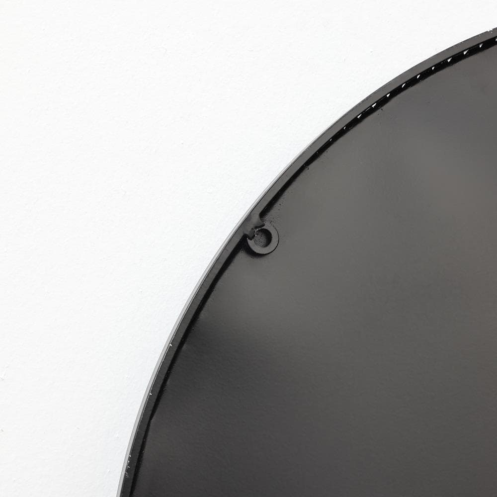 LuxenHome Black Metal Frame Round Wall Mirror with Small Mirrors