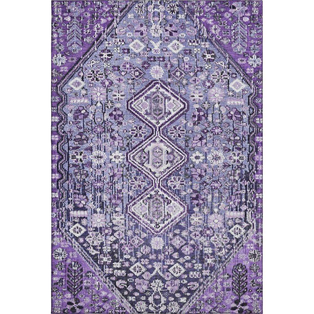 Mayfield Premium Machine Washable Abstract AMF1834 Purple 10 ft. x 14 ft. Area Rug price history on PriceWatchPro