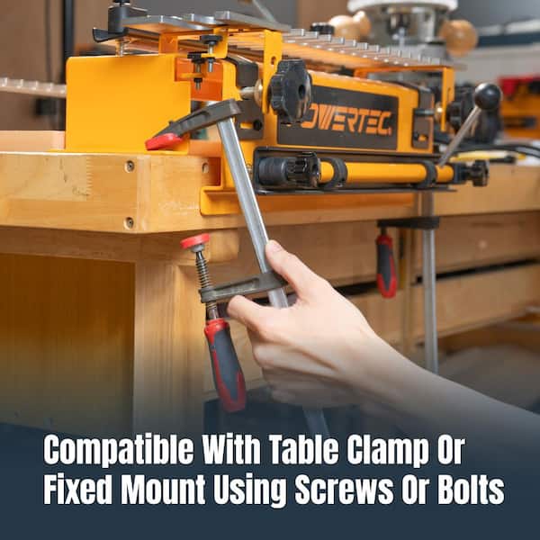 12 in. Dovetail Jig with Templates, Router Bits, and Guide Bushing for Dovetail, Mortise, Woodworking Tool