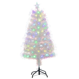 4 ft. Artificial White Iridescent Color Changing Christmas Tree