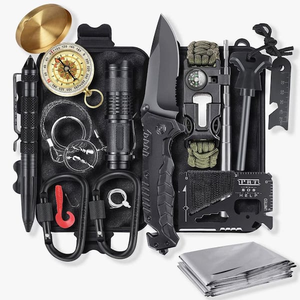 14 in. 1 Outdoor Emergency Survival Kit for Camping, Hunting, Hiking Survival Gear and Equipment, Camping Accessories