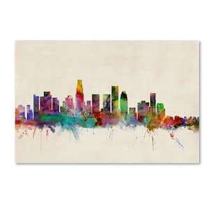 24 in. x 16 in. Los Angeles, California by Michael Tompsett Floater Frame Architecture Wall Art