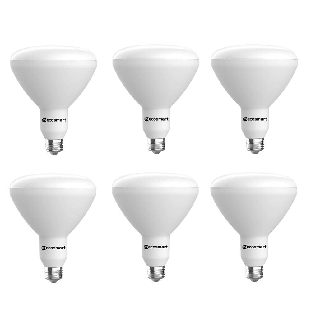 EcoSmart 75-Watt Equivalent BR40 Dimmable CEC LED Light Bulb Bright ...