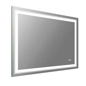 48 in. W x 36 in. H Rectangular Frameless Dimmable LED Light Anti-Fog Wall Bathroom Vanity Mirror Super Bright