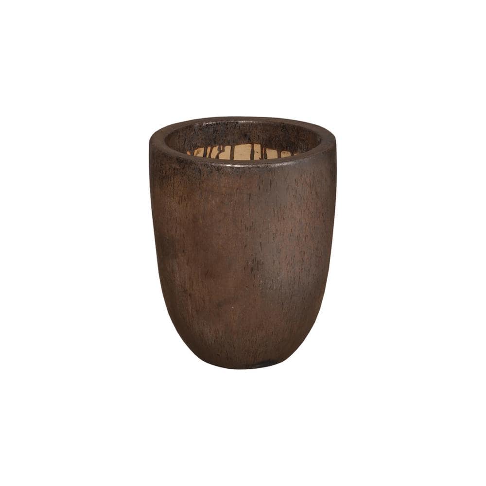 Glossy Glazed Ceramic Round Planter, 25" Weather-Resistant