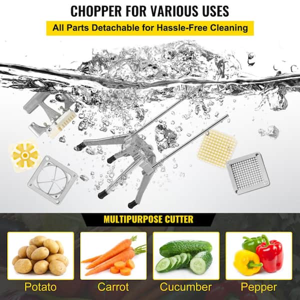 VEVOR Commercial Vegetable Fruit Chopper Stainless Steel French Fry Cutter  Heavy Duty Vegetable Chopper Dicer with 4 Blades SDQTJBXGSDBD4TUOUV0 - The  Home Depot