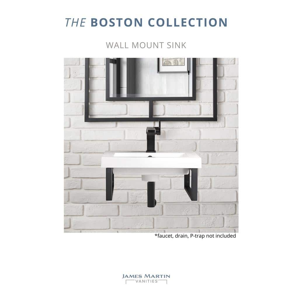Boston 20" Brushed Nickel Stainless Steel Single Bathroom Vanity Set