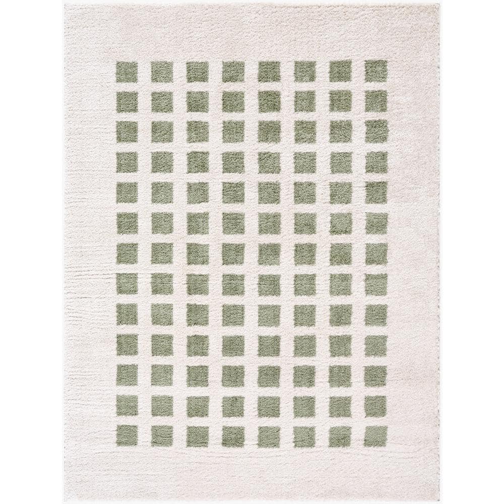 Fossay Shag Green 8 ft. x 10 ft. Modern Indoor Area Rug price history on PriceWatchPro