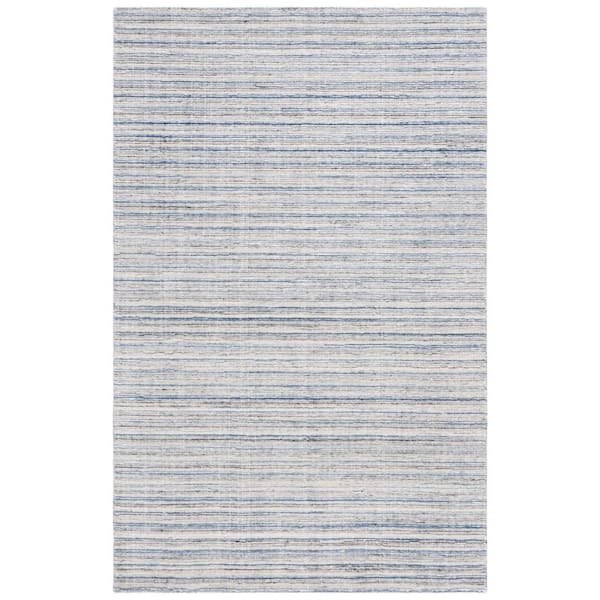 Mirage 4 ft. x 6 ft. Ivory/Blue Striped Marle Area Rug