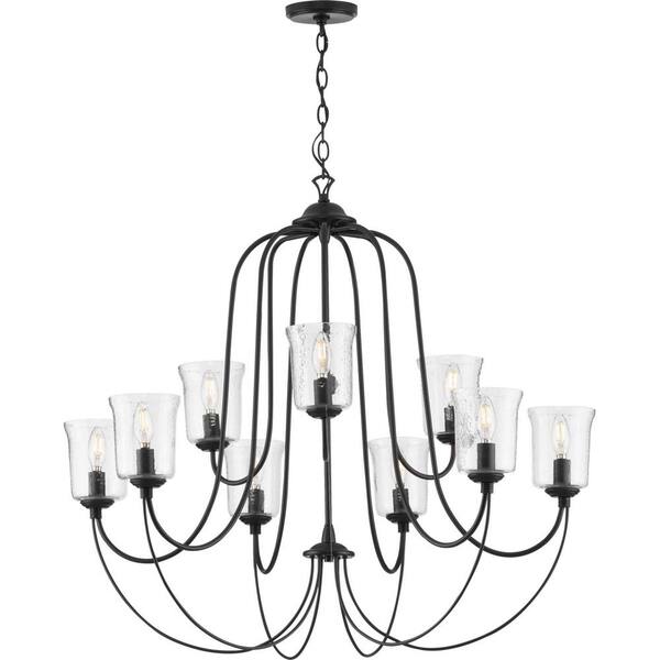 Progress Lighting Bowman 5-Light Matte Black Coastal Chandelier