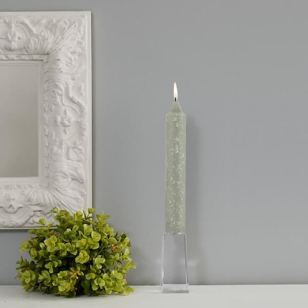Timberline Collenette 9 in. Sage Green Unscented Taper Candle (Set of 4)