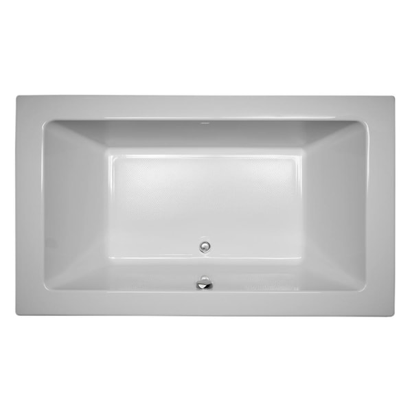 JACUZZI SIA 72 in. x 42 in. Acrylic Rectangular Drop-in Soaking Non-Whirlpool Bathtub in White