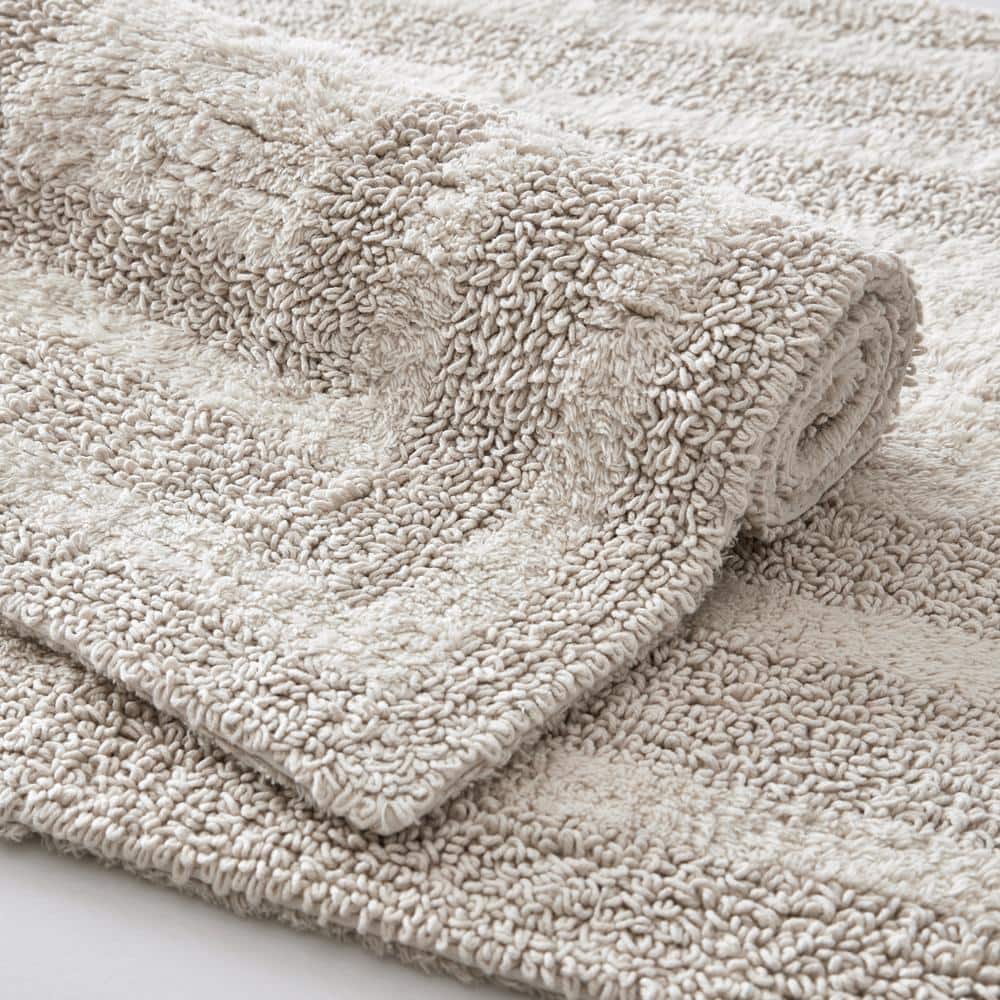 Logan Light Beige Cotton Bath Runner Rug