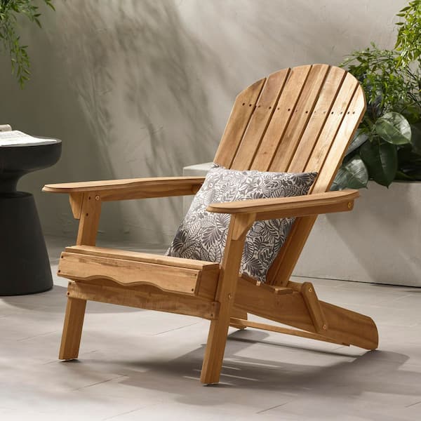 Zeus & Ruta Natural Stained Acacia Wood Adirondack Chair for