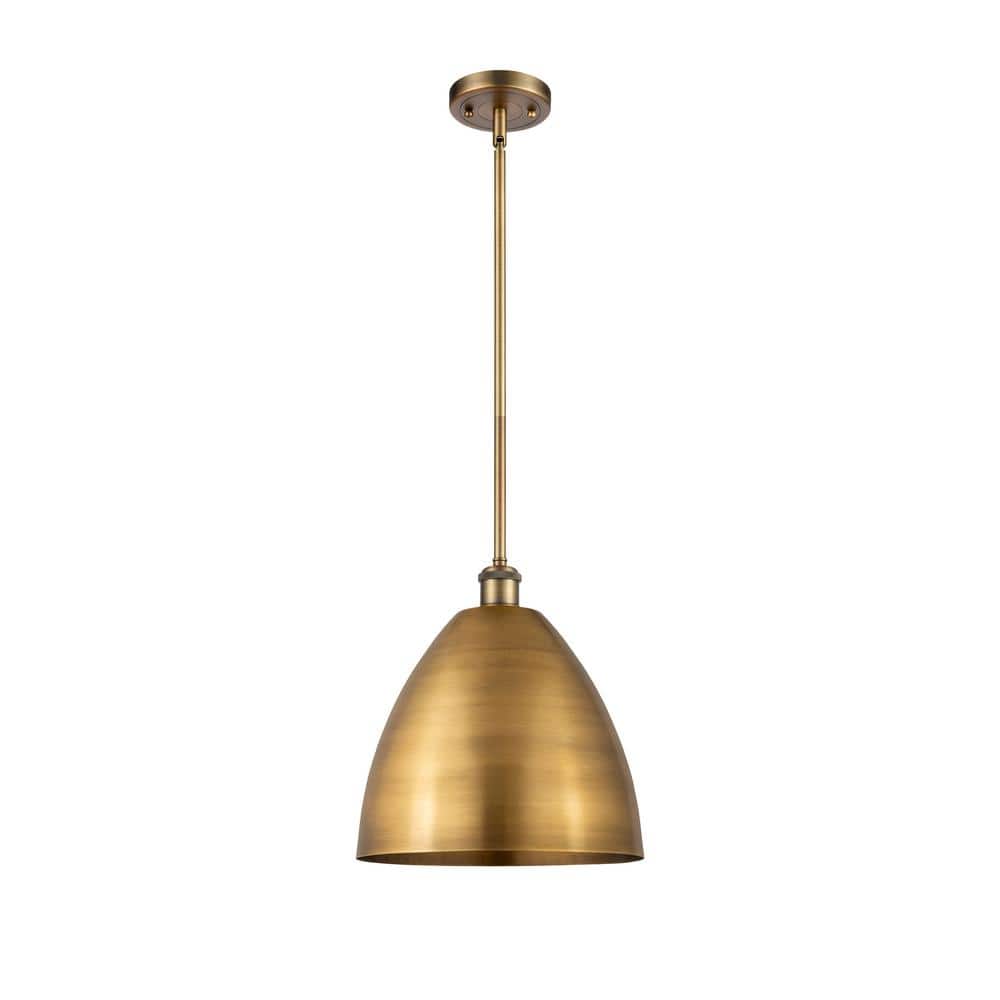 Metal Bristol 60-Watt 1-Light Brushed Brass Shaded Mini Pendant Light with Metal Shade price history on PriceWatchPro