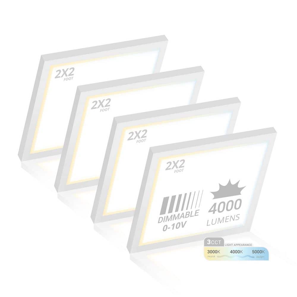 2 ft. x 2 ft. Surface Mount Integrated LED Panel, 120-277V, 3CCT 30K-50K Selectable, 0-10V Dimmable, 2-Pack price history on PriceWatchPro