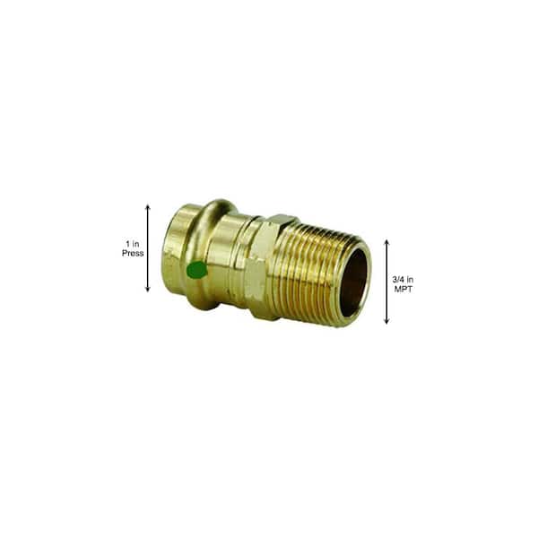 ProPress 1 in. Press x 3/4 in. MPT Zero-Lead Bronze Reducing Adapter (10-Pack)