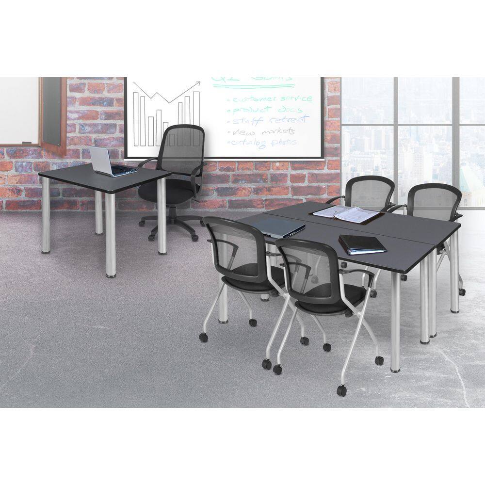Kee 72 in x 24 in. Grey Top Training Seminar Table Desk, Chrome Legs price history on PriceWatchPro