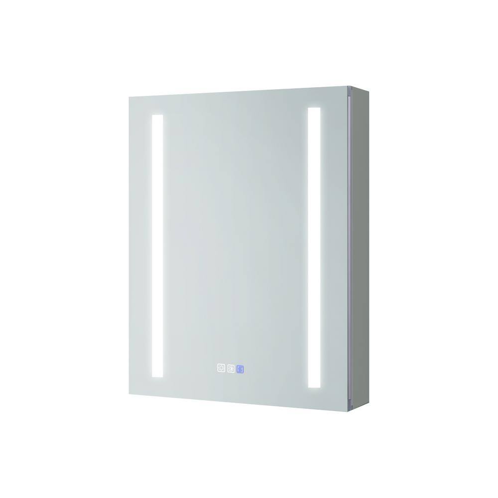 24 in. W x 30 in. H Silver Recessed Mount Right Open Bathroom Medicine Cabi