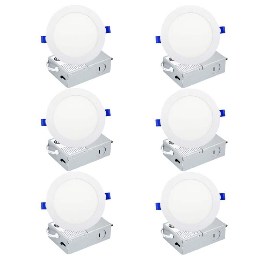 5/6 in Ultra Thin LED Recessed Ceiling Light Adjustable CCT Canless Dimmable Indoor/Outdoor Integrated LED Light (6-PCS) price history on PriceWatchPro