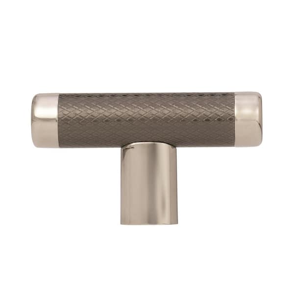 Esquire 2 5/8 in. L  67 mm  Polished Nickel/Gunmetal T Shaped Cabinet Knobs (25-Pack)