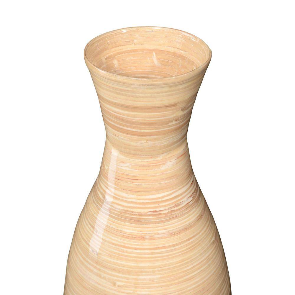 Natural Bamboo Handcrafted 20-Inch Tall Decorative Floor Vase
