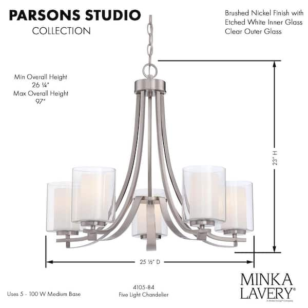 minka lavery parsons studio 5 light chandelier