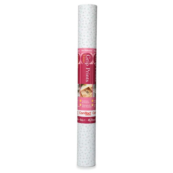 Con-Tact Grip Prints 18 in. x 4 ft. Confetti Aqua Non-Adhesive Vinyl Top Grip Drawer and Shelf Liner (6-Rolls)
