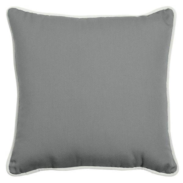 ARDEN SELECTIONS Oasis 20 in. Silver Grey Square Indoor/Outdoor Throw Pillow