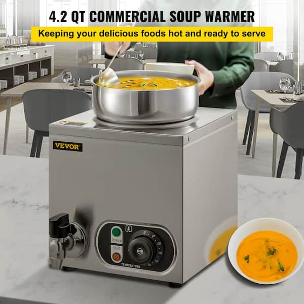 TheLAShop 14 Qt. Food Warmer for Soup Buffet Dual Pots with Drain