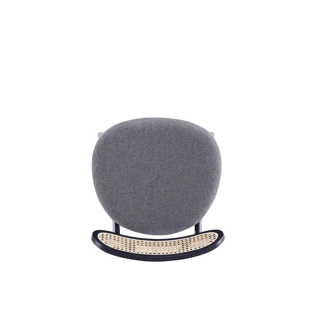 High Gray Wood and Cane Side Chair