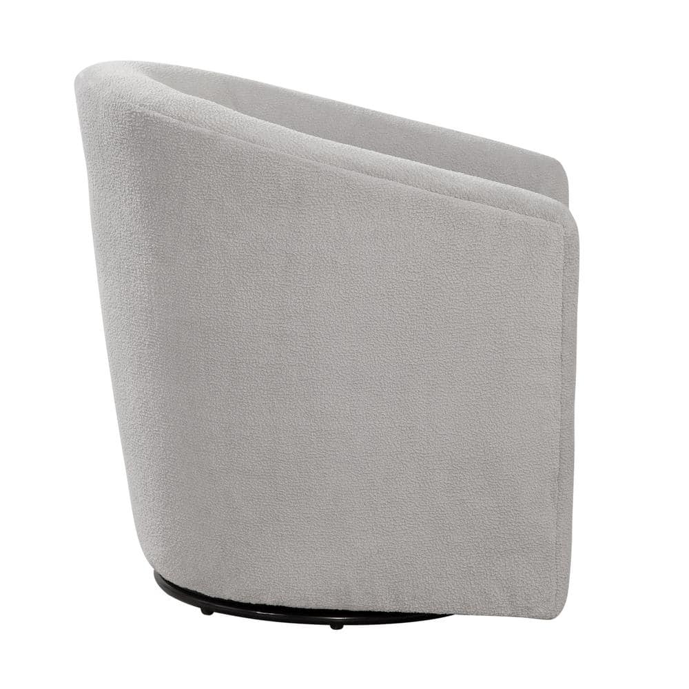 Light Gray Velvet Barrel Swivel Accent Chair