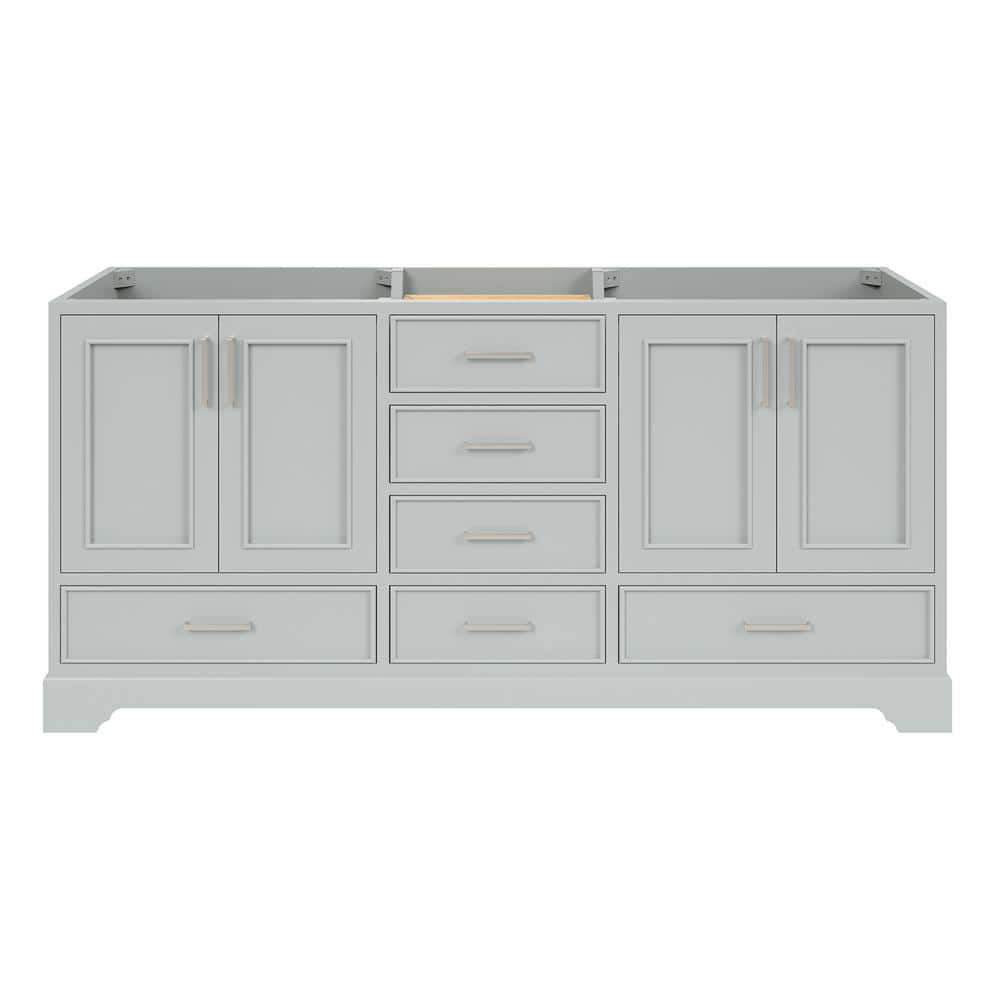 Stafford 72.75 in. W x 21.5 in. D x 34.5 in. H Bath Vanity Cabinet without Top in Grey -  ARIEL, M072D-BC-GRY