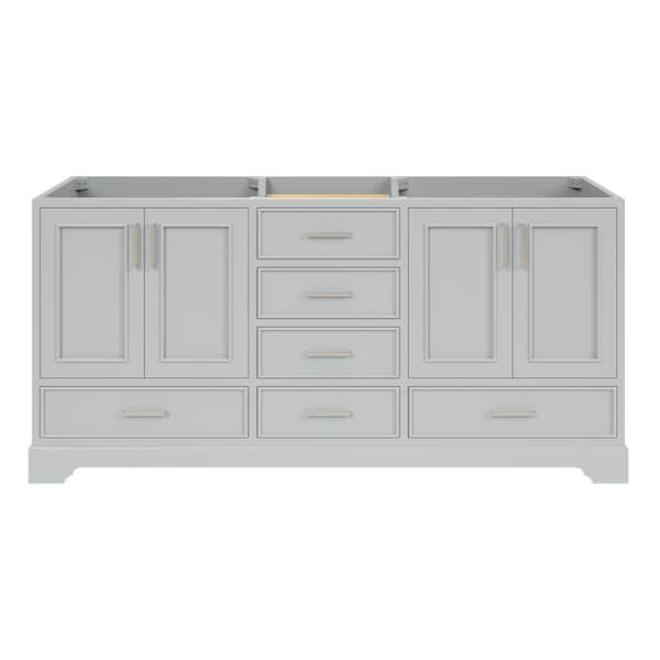 ARIEL Stafford 72.75 in. W x 21.5 in. D x 34.5 in. H Bath Vanity Cabinet without Top in Grey