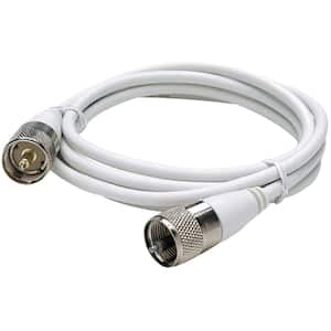 20 ft. White Coaxial Antenna Cable Assembly, Includes Fittings on Both Ends