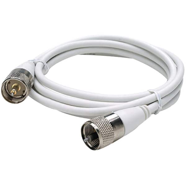 Seachoice 20 ft. White Coaxial Antenna Cable Assembly, Includes Fittings on Both Ends