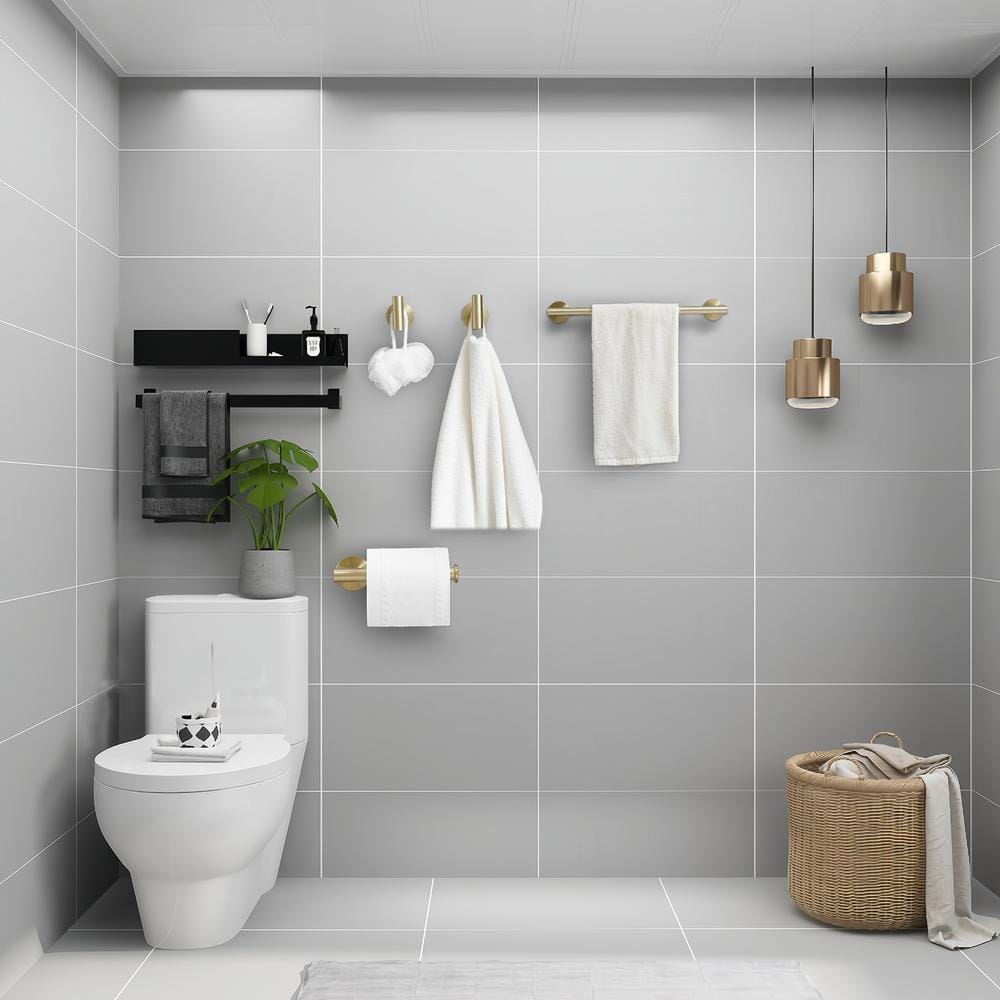 Brushed Gold 24-Inch Metal Bathroom Hardware Set
