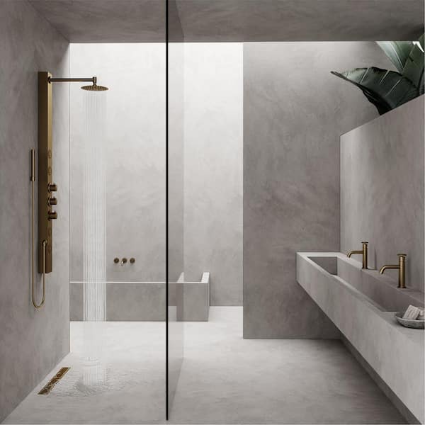 Elan 24 in Linear Shower Drain in Matte Brushed Gold