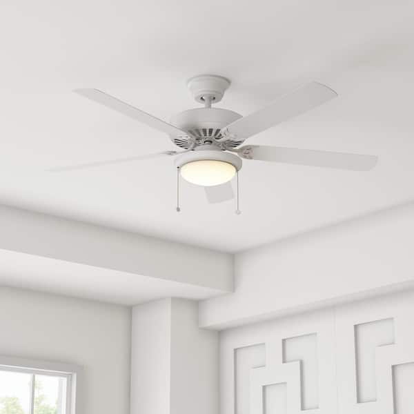 Hampton Bay Trice 52 in. LED Matte White Ceiling Fan