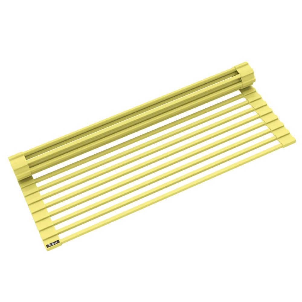 Multipurpose Yellow Workstation Sink Roll-Up Dish Drying Mat Rack price history on PriceWatchPro