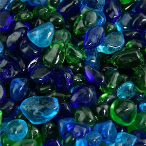 10 lbs. of Lily Pond 3/8 in. Blended Fire Glass Dots