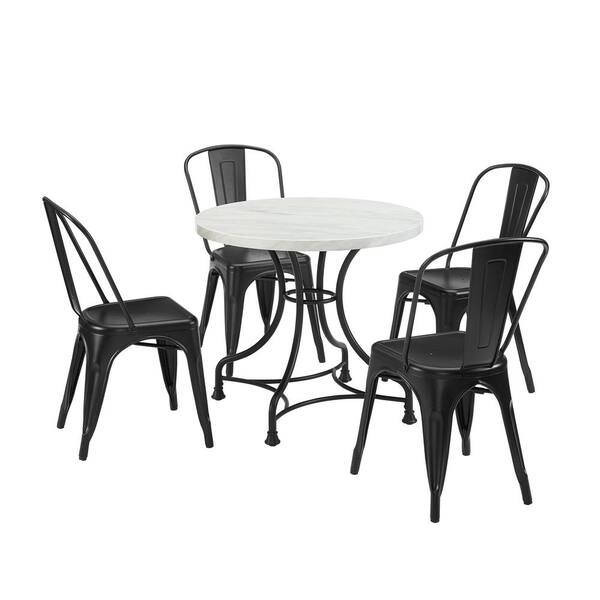 CROSLEY FURNITURE Madeleine 5-Piece Black Dining Set with Amelia Chairs