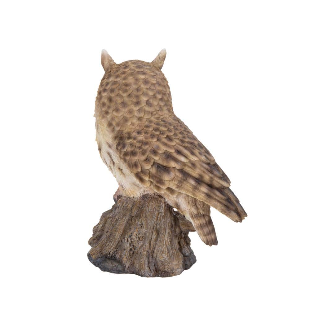 Motion Activated Singing Brown Polyresin Owlet Garden Statue